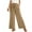 Khaki, variant on cFmduc Wide Leg Pants for Women High Wasited Baggy Palazzo Pants Casual Pull On Bell Bottom Smocked Elastic Waist Pants