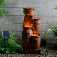 thumbnail image 5 of Teamson Home 28.7" 4-Tier Cascading Bowl Solar Powered Water Fountain for Outdoor Living Spaces, Terracotta, 5 of 12