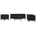 thumbnail image 1 of vidaXL 3 Piece Chesterfield Sofa Set with Bolsters Black Velvet, 1 of 5