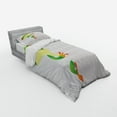 thumbnail image 2 of Ambesonne African Bedding Set 3 Pcs, Frog Prince Reptiles, Twin, Green Yellow Orange, 2 of 2