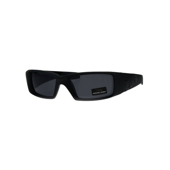 Locs Classic 90s Cholo Gangster Narrow Rectangular All Black Warp Sunglasses Matte