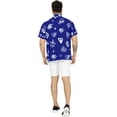 thumbnail image 5 of HAPPY BAY Men's Hawaiian Button Down Short Sleeve Summer Caribbean Shirt Holiday Costumes Party Shirts for Men XL Clip Art Skull Royal Blue, 5 of 6