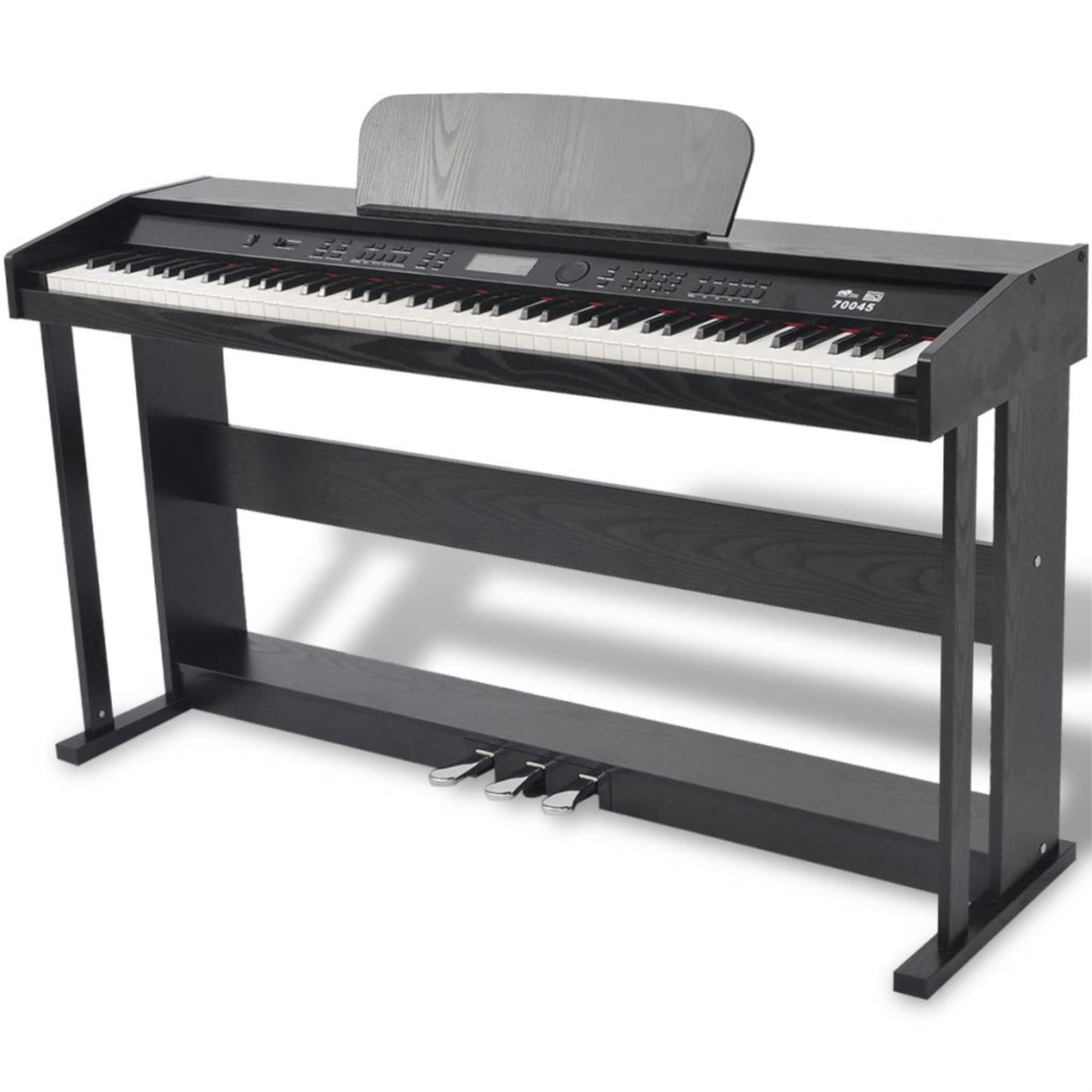 vidaXL 88key Digital Piano with Pedals Black Melamine Board