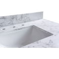 thumbnail image 3 of Montary 37" Bathroom Vanity Top Cararra White Engineered Marble Stone 3 Faucet Hole Vanity Top With Undermount Ceramic Sink And Backsplash, 3 of 5