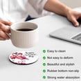 thumbnail image 3 of Valentine's Day Coasters Set of 2, Absorbent Coasters for Drinks, Red Flamingos Roses Love Romance White Coaster for Desk Coffee Table Protection, Home Decor House Warming Gifts 4", 3 of 8