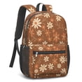 thumbnail image 2 of Daisy Pioneer Flower Brown Pattern 17" School Backpacks for Teens,Waterproof Oxford Fabric,S-Shape Padded Straps for School,Travel,Hiking,Camping, 2 of 6