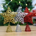 thumbnail image 3 of Wrought iron Christmas tree, top star, wrought iron decoration, five-pointed star, Christmas tree ornament, three-dimensional iron sheet decoration, gold, 25cm, 3 of 5