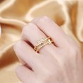 thumbnail image 2 of Anillo de mariposa de circón para mujer, anillo abierto de doble capa de Metal de Color dorado, joyería de aniversario para novia de boda JAMW Sencillez, 2 of 5
