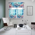thumbnail image 5 of Ocean Turtle Kitchen Curtains Valances and Tiers Set of 3 Nautical Watercolor Blue Sea Coral Starfish Bubble Tier Curtains and Valance with Rod Pocket for Small Windows, 27.5"x36", 5 of 9