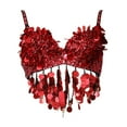 thumbnail image 5 of Milageto Sequin Crop Top Clubwear Belly Dance Suit for Performance Nightclub Festival 36 Yards, 5 of 8