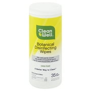 CleanWell Botanical Disinfecting Wips, 35 Wipes