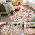 thumbnail image 5 of Round Rugs 3 Ft, Watercolor Floral Non Slip Area Rugs for Kitchen Bedroom Entryway, Retro Botanical Flowers Leaves Spring Beige Washable Carpet Runner Rug Floor Mats for Bedroom Home Decor, 5 of 8