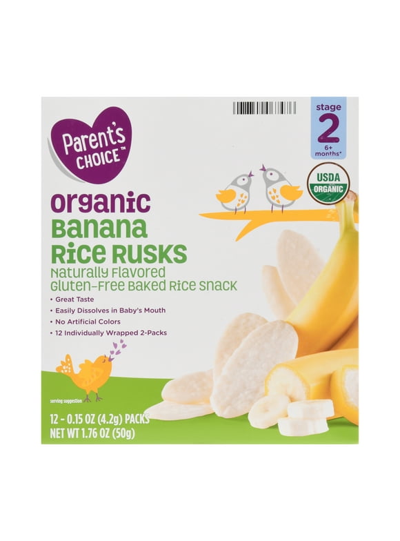 Parents Choice Baby Rice Rusks - Banana