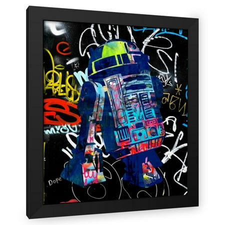 Stephen Chambers 12×14 Black Modern Wood Framed Wall Art Titled – R2D2 Graffiti