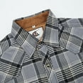 thumbnail image 4 of COEVALS CLUB Men's Flannel Western Pearl Snap Corduroy Lined Plaid Work Long Sleeve Shirts 13 Gray Plaid Small, 4 of 7