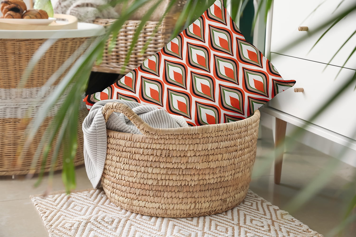 20" x 14" Simply Daisy Feathers Polyester Indoor/Outdoor Pillow, Harvest Orange Qty 1