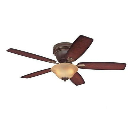 Westinghouse Lighting Sumter 52-Inch 5-Blade Classic Bronze Indoor Ceiling Fan with LED Light Fixture and Amber Alabaster Bowl