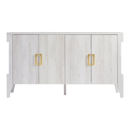 Kroat 4-Door and 6-Shelf Wood Buffet, White Oak