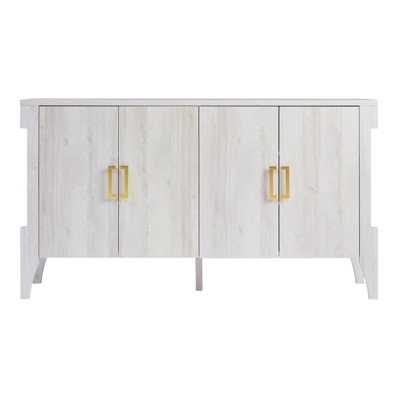 Kroat 4-Door and 6-Shelf Wood Buffet, White Oak