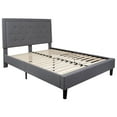 thumbnail image 3 of Emma + Oliver Queen Size Panel Tufted Platform Bed in Light Gray Fabric, 3 of 11