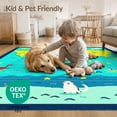 thumbnail image 4 of ODIKA 3'x5' Washable Accent Rug Pet Friendly, Non-Shedding Mat Large Map Playroom Ocean Educational Layout Continents Border for Bedside, Nursery Room, 4 of 7