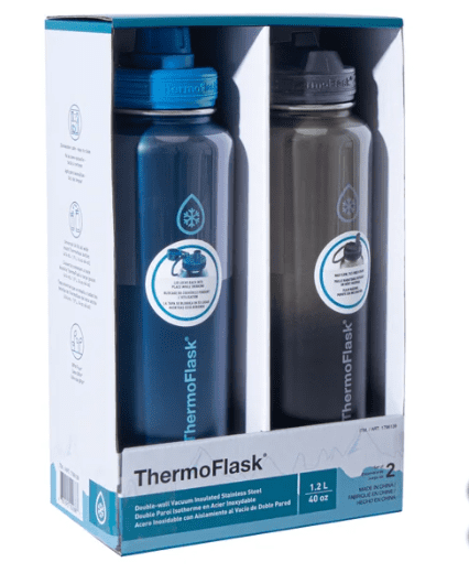 ThermoFlask 40oz. Insulated Stainless Steel, 2-pack - Walmart.com