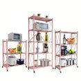 Movable 4-Tier Vertical Storage Rack, Portable Metal Folding Rack with ...