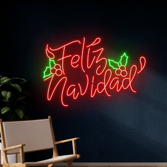 Handmadetneonsign Feliz Navidad Neon Sign, Merry Christmas Led Sign, Christmas Neon Light, Happy