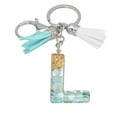 thumbnail image 1 of pstuiky Llavero con borla verde, colgante de cristal, lámina dorada, joyería de piedra, colgante, bolso, llavero, 1 of 2