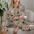 thumbnail image 6 of Salouo Coffee pots cup Pattern Women's Pajamas Set Long Sleeve Button Down Sleepwear Soft Pj Lounge Sets for women 2 Piece Pjs Set with Long Pants-X-Large, 6 of 7
