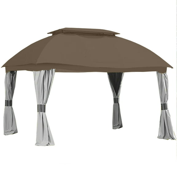 Garden Winds Replacement Canopy Top Cover for the Domed Gazebo - Nutmeg
