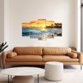 thumbnail image 3 of ZHONGYUTONG Sunset Beach Wall Art 5 Pieces Ocean Waves with Palm Trees Pictures Canvas Prints Seascape Paintings Modern Artwork for Lving Room Office Framed (12"x16"x2 12"x24"x2 12"x32"x1), 3 of 6