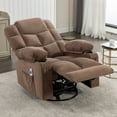 thumbnail image 6 of Oversized Massage Recliner Chair for Elderly,Modern Living Room Electric Rocking & Reclining Chairs with with Heat, 8-Point Vibration,USB Charger and Cup Holders, Plush Velvet Single Sofa, Brown, 6 of 10