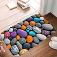 thumbnail image 5 of 1pc Painted Stones Absorbent Non-Slip Bathroom Thickened Flannel Rug Decor,Soft,Quick Drying,Suitable For Indoor/outdoor Use,Bathrooms,Bedrooms,Kitchens,Terrace,Laundry Rooms,16"x24", 5 of 9