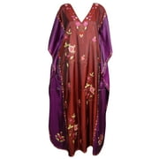 Mogul Silk Blend Embroidered Dress Double Shaded Lounge Wear Caftan Beach Dresses Resort Wear Luxury Maxi Caftan