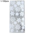 thumbnail image 2 of HEVIRGO Christmas Decor 100Pcs Gift Bags Snowflake Print Storage Pouch Plastic Snacks Nuts Goodie Bags for Bakery, 2 of 8