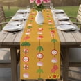 thumbnail image 4 of Orange Spring Floral Table Runner 70 Inches, Green Botanical Summer Flower Birds Bed Runner Dresser Scarves Tabletop for Indoor Outdoor Parties/Ceremony/Banquet, 13" x 70", 4 of 9