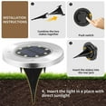 thumbnail image 4 of Solar Ground Lights - 8 LED Solar Garden Lights Outdoor Waterproof Sidewalk Disk Lights Solar Powered Landscape Lighting for Lawn Patio Pathway Yard Deck Walkway Flood Lights (24 Packs White), 4 of 9