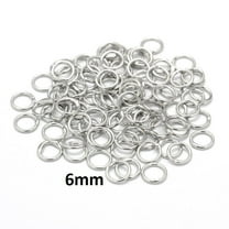 J158 - 100 pcs Silver Tone Soldered Closed Jump Rings - 6mm - 20 Gauge (0.8mm Thick)