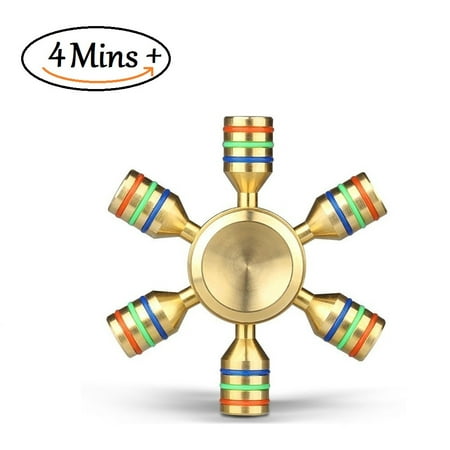 Bonison 6 Wings Spinner, 100% Premium Brass, Stainless Steel Bearing, Removable Arms for Customization, Guarantee to Spin 4 Minute Plus, Fidget Spinner for Fighting ADHD, Boredom, Stress and (Best Golden Snitch Fidget Spinner)