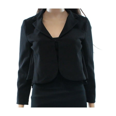 Alfani Petite Mixed Media Blazer Deep Black PM