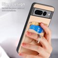 thumbnail image 6 of Case Compatible with Google Pixel 7 Pro, Wallet Case Premium Retro Leather Cover with Card Holder, 360° Rotation Ring Kickstand, Carbon Fiber Patterned Design for Google Pixel 7 Pro, khaki, 6 of 8