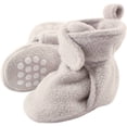 thumbnail image 1 of Luvable Friends Unisex Baby Cozy Fleece Booties, Gray, 0-6 Months, 1 of 2