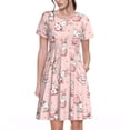 thumbnail image 1 of Balery Easter Rabbit Vestidos sueltos de manga corta para mujer, vestidos de verano 2025, vestidos casuales de corte A con vuelo., 1 of 6