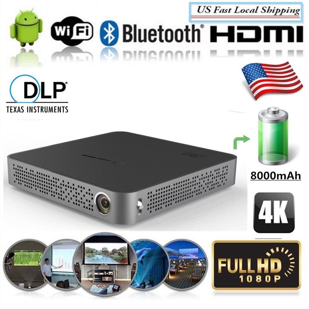 5500 Lumens Mini Portable DLP 4K 1080P Projector LED Android  Home Theater HDMI 