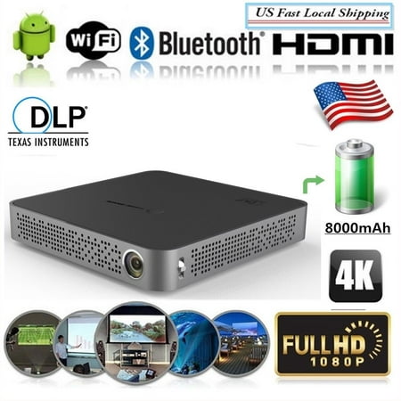 Mini Android DLP 4K Wifi Bluetooth HD 1080P Home Theater 5500LM Projector (Best Dlp Projector For Home Theater)