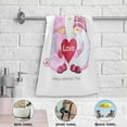 thumbnail image 4 of Coolnut Valentines Gnomes Heart Bath Hand Towels 2 PCS, Ultra Soft and Highly Absorbent, Pink Love Cute Red Decorative Fingertip Face Towel for Home, Bathroom, Kitchen, 28.3"x14.4", 4 of 4