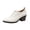 13#Beige, variant on Women's Chunky Low Heel Ankle Booties Fashion V Cut Stacked Low Heeled Booties Comfortable Slip on Pointed Toe Casual Dress Pumps