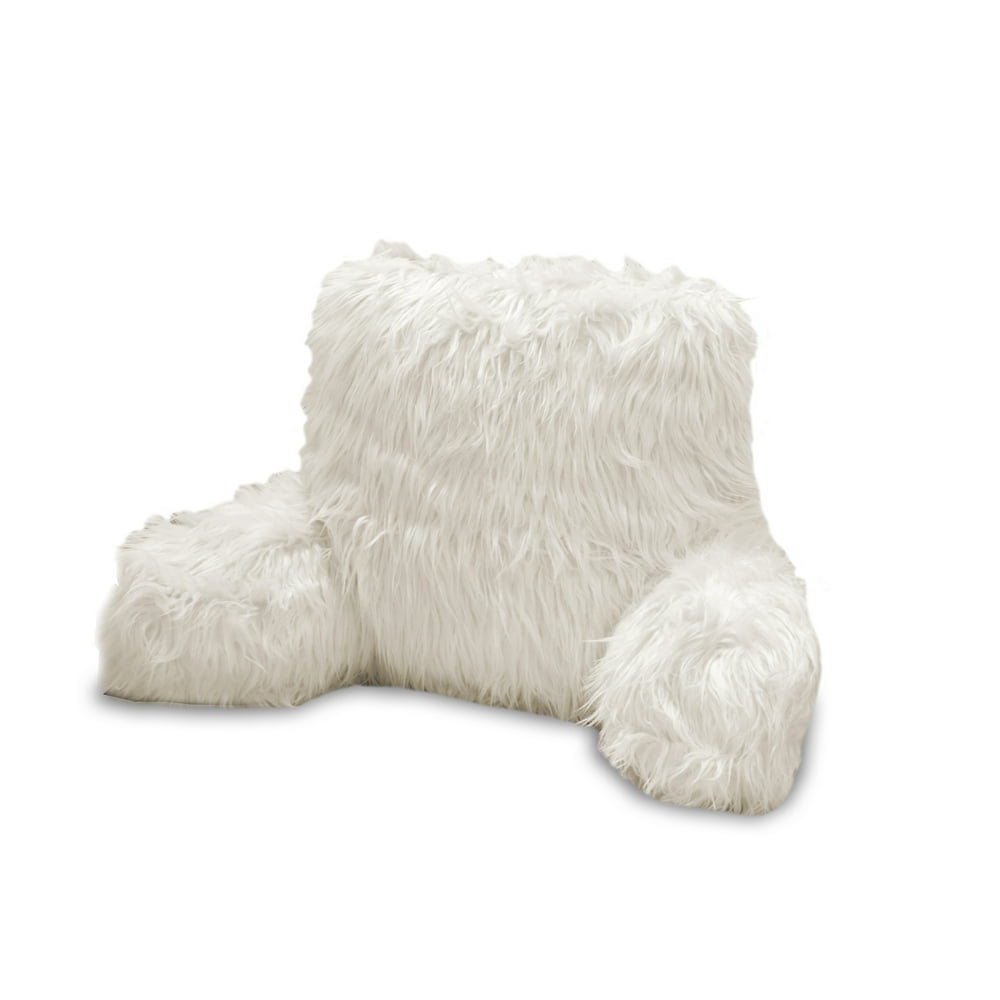 Urban Shop Fluffy Mongolian Faux Fur Backrest Lounger Pillow Walmart