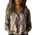 thumbnail image 2 of Texiao Women Cotton Shirt Printed Fashion Button Down Shirts Casual Tops Long Sleeve Blouse, 2 of 3